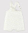 Baby-Einteiler aus doppelseitigem Bio-Baumwoll-Jersey weiss MARSHMALLOW/weiss MULTICO