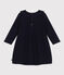 Langärmeliges Baby-Strickkleid blau SMOKING