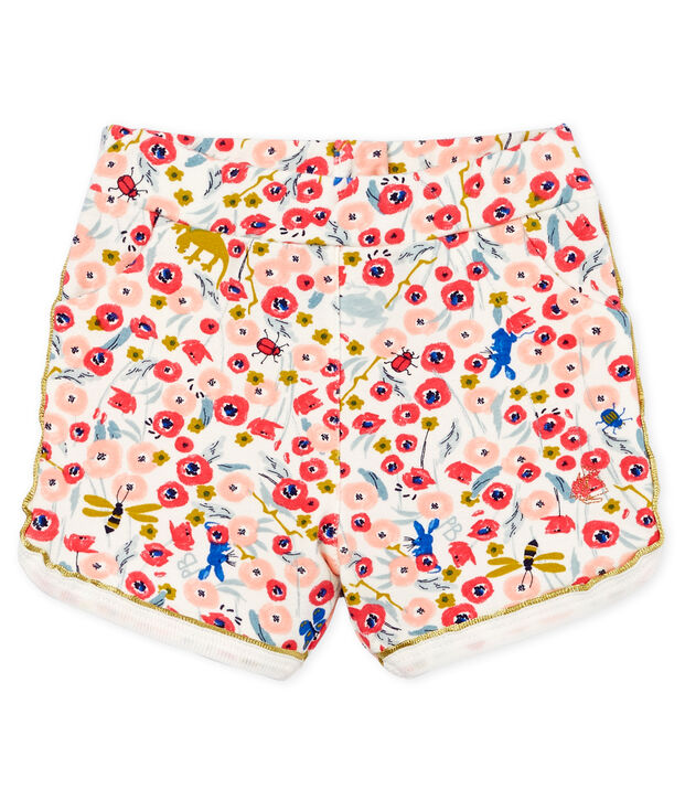 Gemusterte baby-shorts m&auml;dchen weiss/vielfarbig