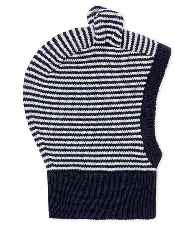 Kapuzenm&uuml;tze f&uuml;r Babys, unisex blau/weiss