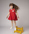 Kurzärmeliges Kinder-Kleid aus Jersey für Mädchen rot TERKUIT