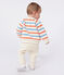 Baby-Sweatshirt aus Baumwolle mit zweifarbigen Matrosenstreifen  weiss AVALANCHE/ MULTICO