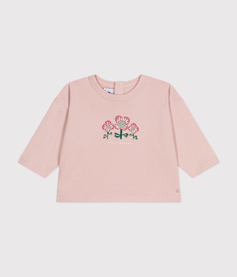 Lang&auml;rmeliges Baby-T-Shirt aus Baumwolle rosa