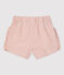 Gestreifte Baby-Shorts aus Bio-Seersucker rosa PAPAYE/ MARSHMALLOW