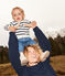 Babypullover mit Matrosenmuster aus Wolle und Baumwollmischung weiss MARSHMALLOW/blau SMOKING