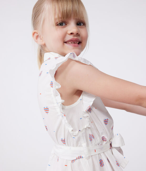 Ärmelloses Kinder-Kleid aus Baumwolle mit Herz-Motiv weiss AVALANCHE/ MULTICO