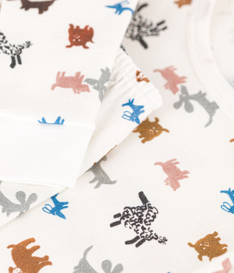 Kinderpyjama aus Baumwolle in schmaler Passform weiss MARSHMALLOW/weiss MULTICO