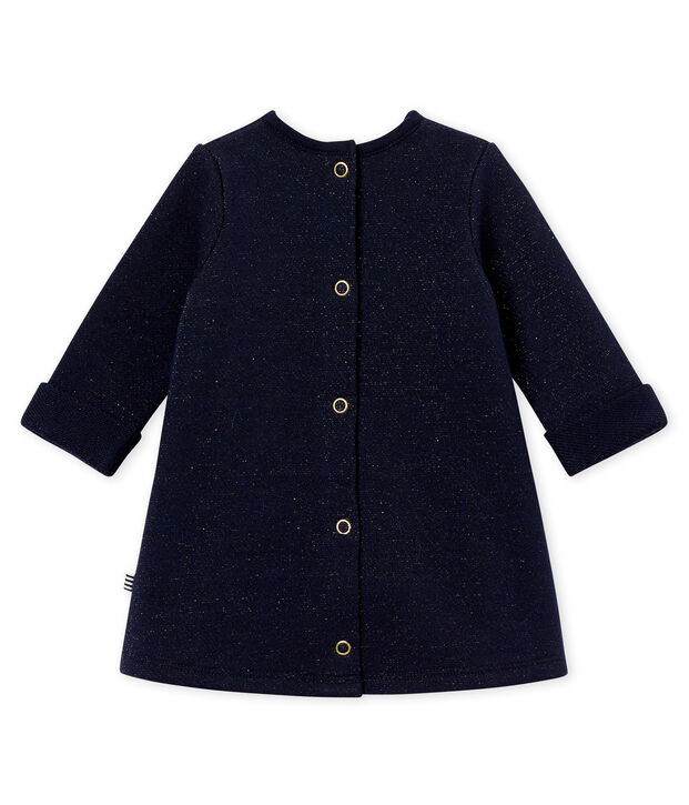 Glitzerndes Baby-Kleid aus Molton f&uuml;r M&auml;dchen blau/gelb