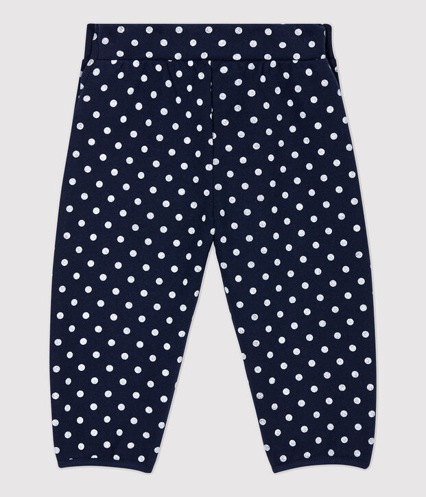 Baby-Hose aus Molton. blau/weiss