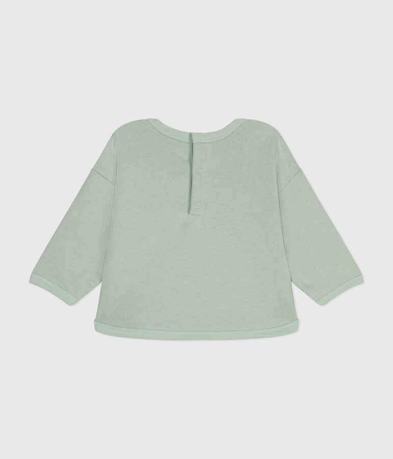Baby-Sweatshirt aus Molton gr&uuml;n