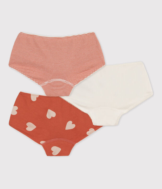 3er-Set Shortys aus Baumwolle mit Herzmotiv f&uuml;r M&auml;dchen vielfarbig