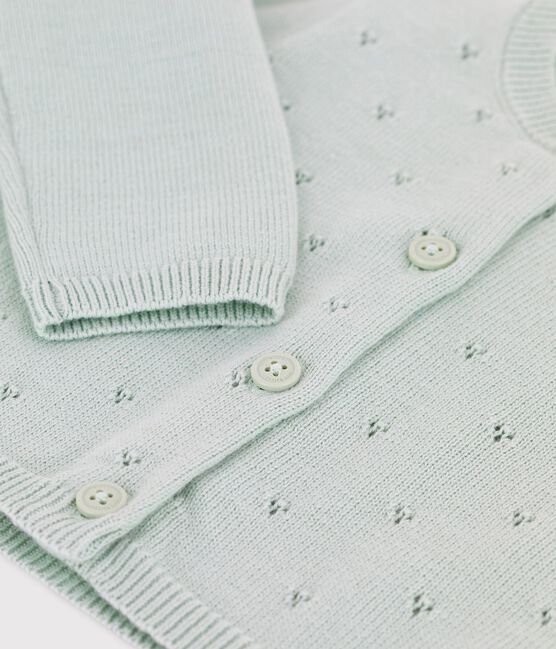 Baby-Jacke aus raffiniertem Strick grün HERBIER