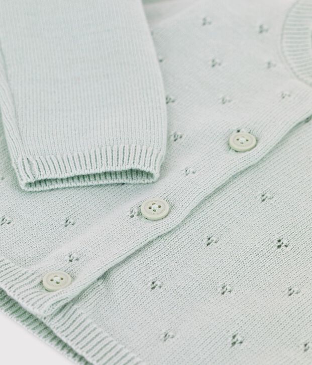 Baby-Jacke aus raffiniertem Strick gr&uuml;n