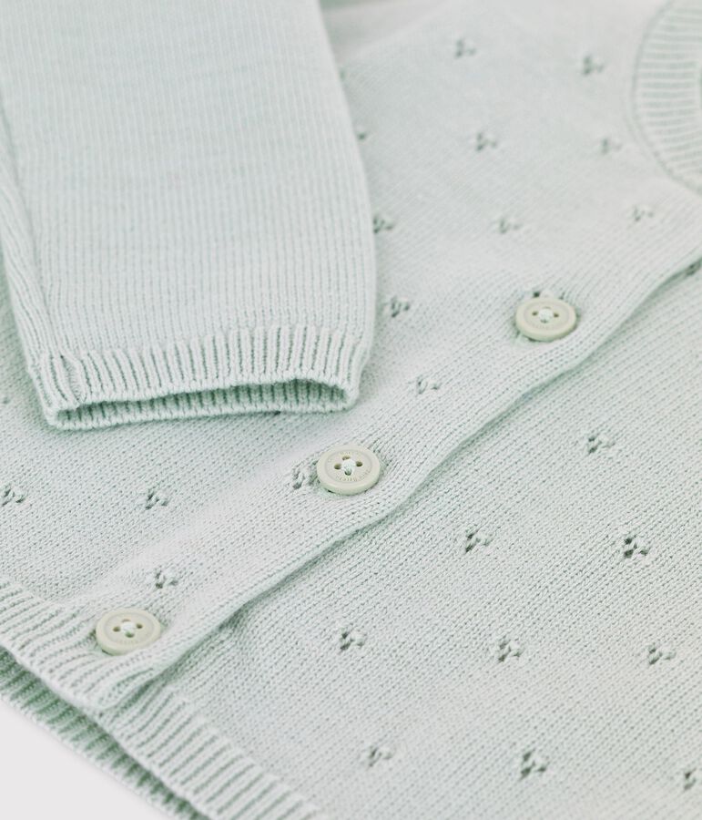 Baby-Jacke aus raffiniertem Strick gr&uuml;n