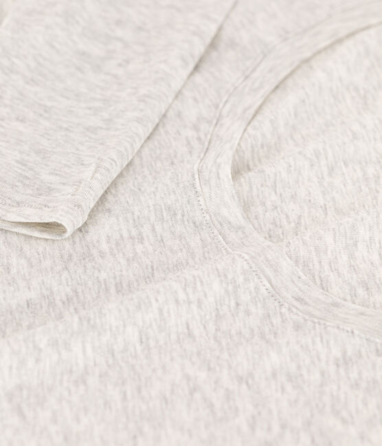 Körpernahes Damen-T-Shirt aus leichter Baumwolle grau BELUGA CHINE