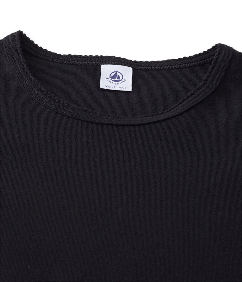 Einfarbiges kurzarm-t-shirt damen schwarz