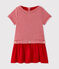 Baby-Mädchen-Kleid mit Milleraies-Ringelmuster rot TERKUIT/weiss MARSHMALLOW