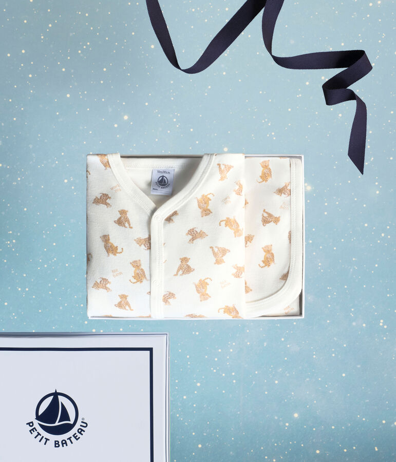 Baby-Geschenkset aus Baumwolle mit Leoparden-Motiv vielfarbig