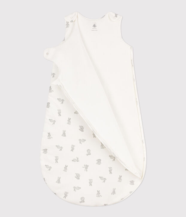 Babyschlafsack aus Baumwolle mit H&auml;schen, TOG-Wert 2 weiss/grau