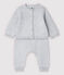 Zweiteiliges Baby-Set aus Bio-Baumwollstrick in Grau grau POUSSIERE CHINE