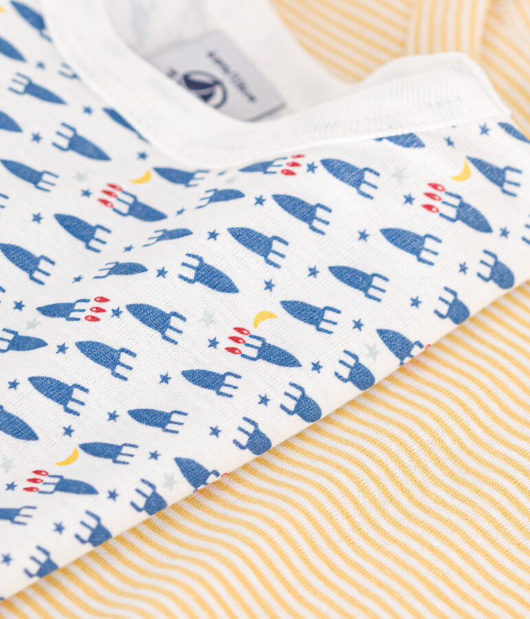 2er-Set lang&auml;rmelige Kinder-T-Shirts aus Baumwolle mit Raketen vielfarbig