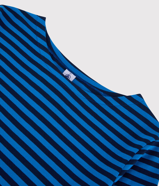 Baumwoll-T-Shirt mit Marinestreifen Damen blau SMOKING/ RUISSEAU