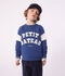 Kinder-Sweatshirt aus Baumwolle blau/naturfarben
