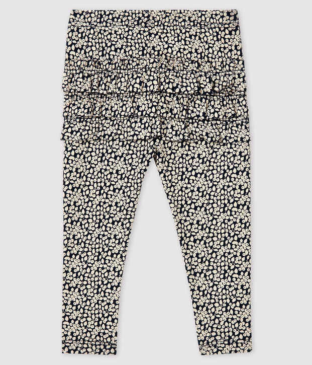 Bedruckte Baby-Leggings f&uuml;r M&auml;dchen blau/weiss
