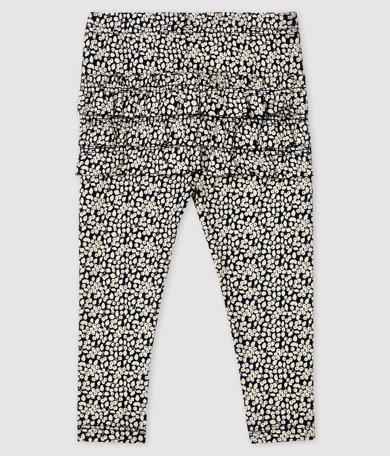 Bedruckte Baby-Leggings f&uuml;r M&auml;dchen blau SMOKING/weiss MARSHMALLOW