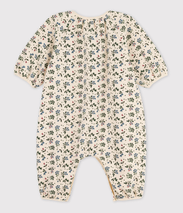 Bedruckter langer Baby-Overall aus Baumwolle naturfarben/vielfarbig