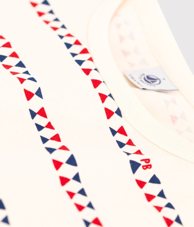 Damen-T-Shirt LE BOXY aus Baumwolle naturfarben/rot/vielfarbig