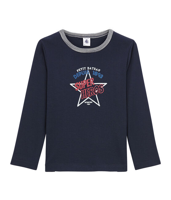 Jungen-Langarmshirt blau SMOKING