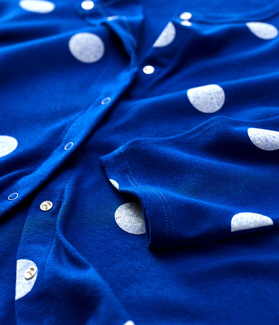 Cardigan aus Baumwolle/Leinen mit Aufdruck für Damen blau SURF/weiss MARSHMALLOW