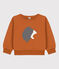 Bedrucktes Kinder-Sweatshirt aus Molton braun ECUREUIL