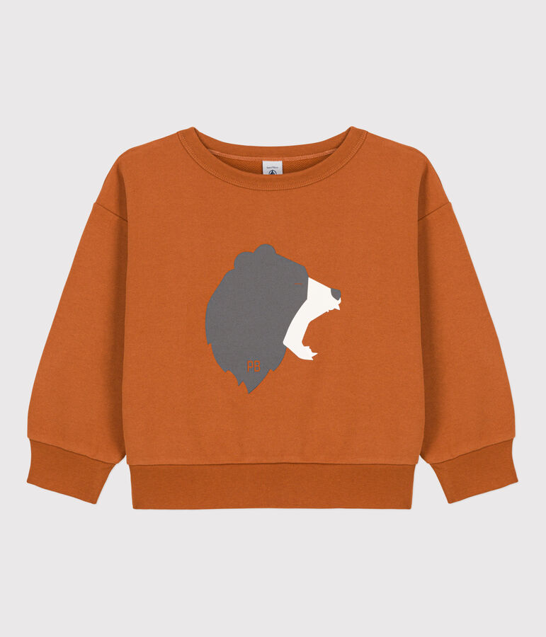 Bedrucktes Kinder-Sweatshirt aus Molton braun