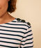 Geknöpftes Matrosenshirt aus Baumwolle Damen weiss MARSHMALLOW/blau SMOKING