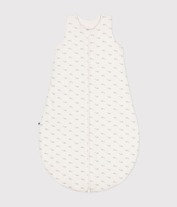 Baby-Schlafsack aus Nicki mit Walmotiv TOG-Wert 3 weiss/gr&uuml;n