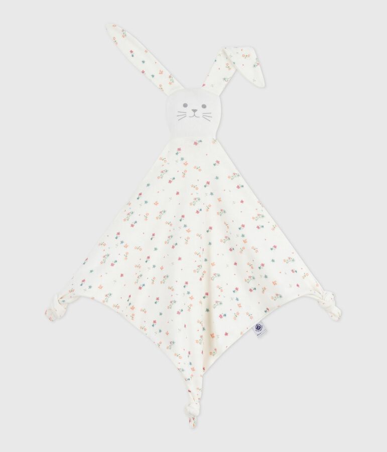 Baby-Kuscheltier aus Baumwolle mit Blumenmotiv weiss/vielfarbig