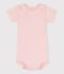 Kurzärmeliger Baby-Body mit Halskrause rosa MINOIS