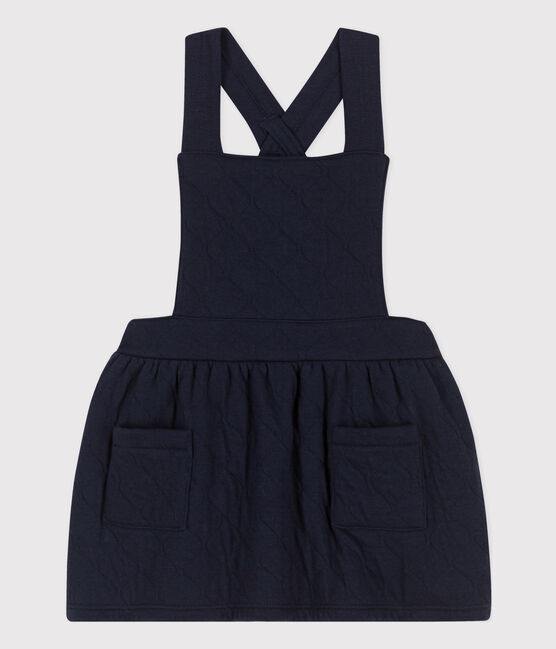 Bedrucktes ärmelloses Babykleid aus gestepptem Doppeljersey blau SMOKING