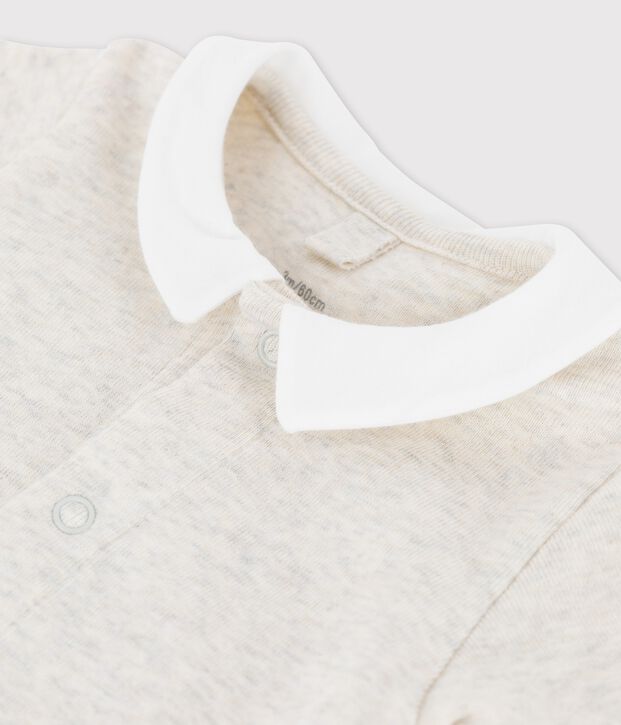Kurz&auml;rmeliger Baby-Body aus Bio-Baumwolle mit Kragen MONTELIMAR CHINE