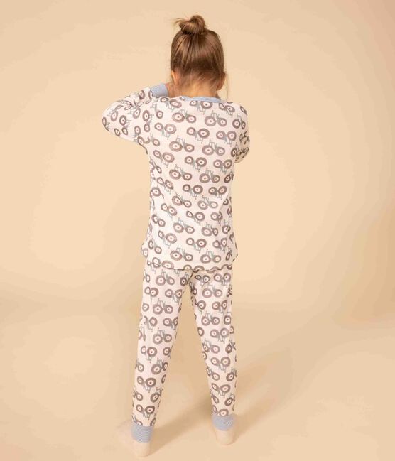 Kinderpyjama aus Baumwolle mit Trecker-Motiv weiss MARSHMALLOW/weiss MULTICO