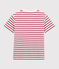 Kurzärmeliges Kinder-T-Shirt aus Jersey für Jungen weiss MARSHMALLOW/rot TERKUIT