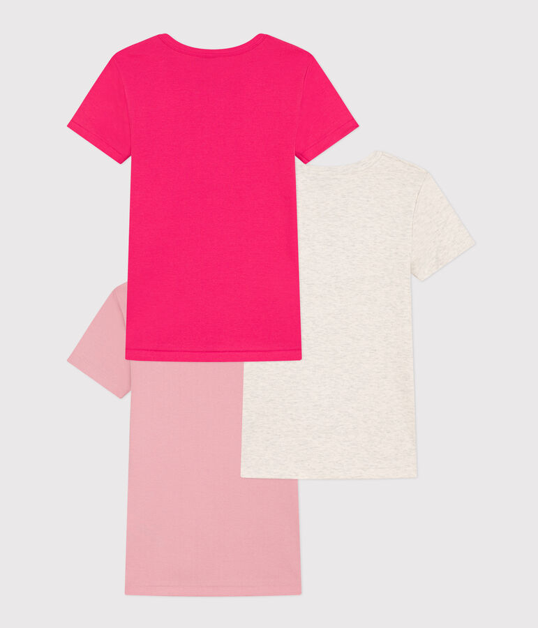 Kurz&auml;rmelige T-Shirts aus Baumwolle im 3er-Set f&uuml;r kleine M&auml;dchen vielfarbig