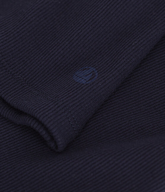 Damen-T-Shirt "L'Iconique" mit Rollkragen im 2x2-Rippstrick blau SMOKING