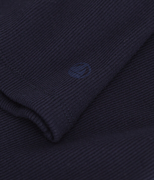 Damen-T-Shirt L'Iconique mit Rollkragen im 2x2-Rippstrick blau