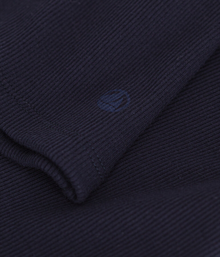 Damen-T-Shirt L'Iconique mit Rollkragen im 2x2-Rippstrick blau