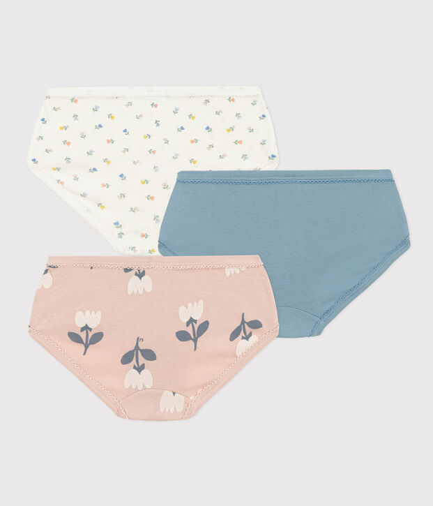 3er-Set Slips aus Baumwolle mit Tulpenmotiv f&uuml;r M&auml;dchen vielfarbig