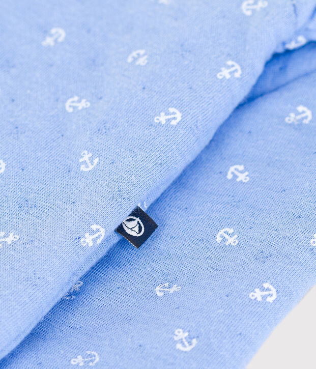 Strampler aus Baumwolle mit kleinen Ankern. blau/weiss