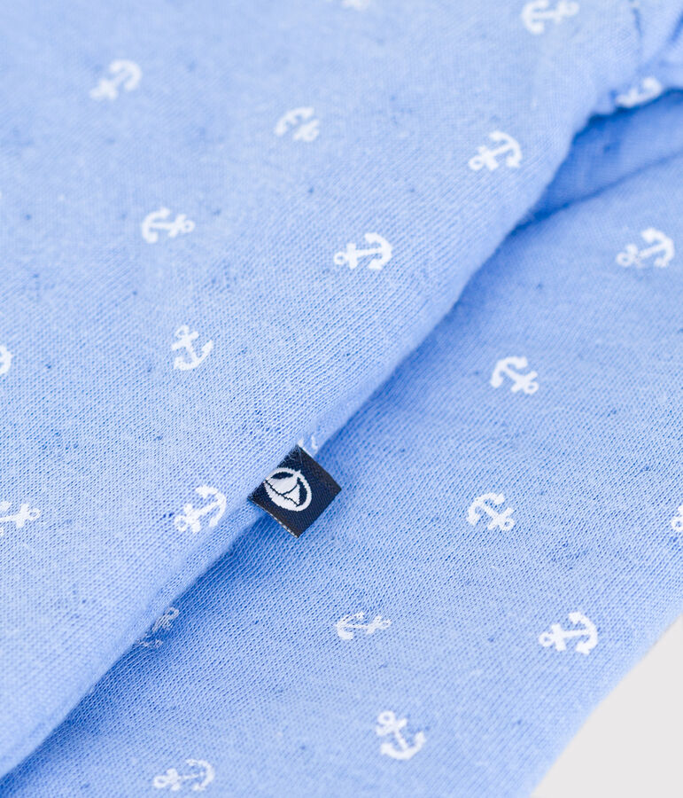 Strampler aus Baumwolle mit kleinen Ankern. blau/weiss